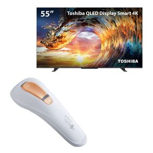 Combo Casa - Smart TV QLED 55'' 4K Toshiba 55M550LS VIDAA e Depilador Por Luz Pulsada D'PIlle - HC2121K