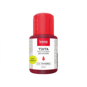 Tinta Reabastecedora p/ Marcador Permanente 18ml Vermelho Keep CX 12UN - MR047OUT [Reembalado]