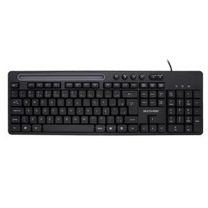 Teclado Com Fio Slot Conexão USB Cabo de 130cm Teclas Multimídia Slot p/ Tablet até 10" Preto - TC262OUT [Reembalado]